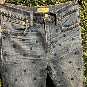 Madewell Medium Wash Denim Jeans with Embroidery size 27